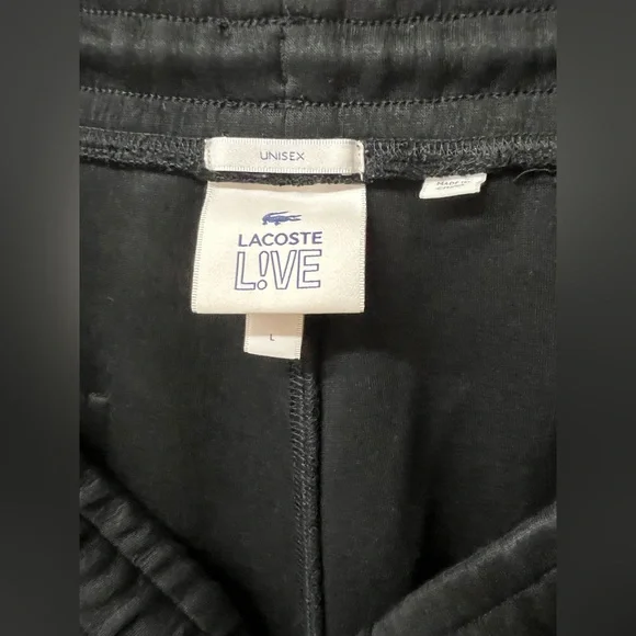 Lacoste Black Joggers with White Script (Large Unisex) - Picture 3 of 3